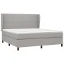 Box spring bed with light gray fabric mattress 180x200 cm by vidaXL, Beds and slatted bases - Ref: Foro24-3127821, Price: 599...