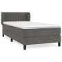 Box spring bed with dark gray velvet mattress 100x200 cm by vidaXL, Beds and slatted bases - Ref: Foro24-3127596, Price: 303,...