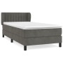 Cama box spring con colchón terciopelo gris oscuro 100x200 cm de vidaXL, Camas y somieres - Ref: Foro24-3127596, Precio: 318,...