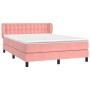 Cama box spring con colchón terciopelo rosa 140x190 cm de vidaXL, Camas y somieres - Ref: Foro24-3127732, Precio: 452,36 €, D...