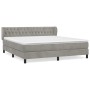 Boxspringbett mit hellgrauer Samtmatratze 160x200 cm von vidaXL, Betten und Lattenroste - Ref: Foro24-3127679, Preis: 501,12 ...