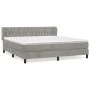 Boxspringbett mit hellgrauer Samtmatratze 160x200 cm von vidaXL, Betten und Lattenroste - Ref: Foro24-3127679, Preis: 493,40 ...