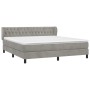 Boxspringbett mit hellgrauer Samtmatratze 160x200 cm von vidaXL, Betten und Lattenroste - Ref: Foro24-3127679, Preis: 501,12 ...