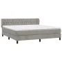 Boxspringbett mit hellgrauer Samtmatratze 160x200 cm von vidaXL, Betten und Lattenroste - Ref: Foro24-3127679, Preis: 493,40 ...