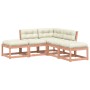 Set de sofás jardín 5 pzas con cojines madera maciza Douglas