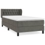 Box spring bed with dark gray velvet mattress 90x190 cm by vidaXL, Beds and slatted bases - Ref: Foro24-3127644, Price: 319,3...