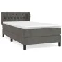 Box spring bed with dark gray velvet mattress 90x190 cm by vidaXL, Beds and slatted bases - Ref: Foro24-3127644, Price: 305,2...