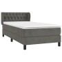 Box spring bed with dark gray velvet mattress 90x190 cm by vidaXL, Beds and slatted bases - Ref: Foro24-3127644, Price: 319,3...