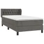 Box spring bed with dark gray velvet mattress 90x190 cm by vidaXL, Beds and slatted bases - Ref: Foro24-3127644, Price: 305,2...