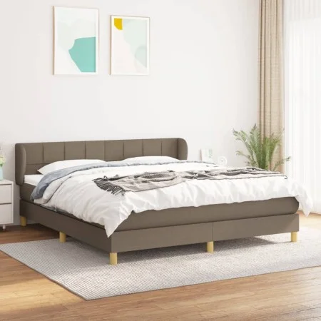 Box spring bed with taupe gray fabric mattress 160x200 cm by vidaXL, Beds and slatted bases - Ref: Foro24-3126817, Price: 512...