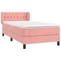 Box spring bed with pink velvet mattress 90x200 cm by vidaXL, Beds and slatted bases - Ref: Foro24-3127654, Price: 307,74 €, ...