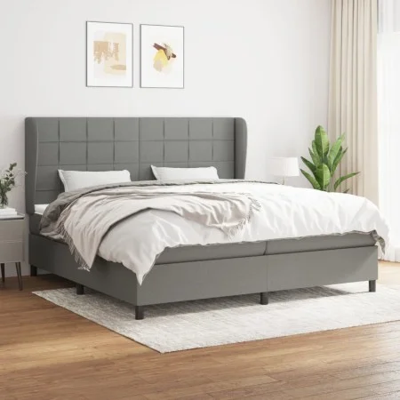 Box spring bed with dark gray fabric mattress 200x200 cm by vidaXL, Beds and slatted bases - Ref: Foro24-3127990, Price: 678,...