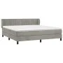 Box spring bed with light gray velvet mattress 180x200 cm by vidaXL, Beds and slatted bases - Ref: Foro24-3127625, Price: 528...