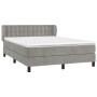 Box spring bed with light gray velvet mattress 140x200 cm by vidaXL, Beds and slatted bases - Ref: Foro24-3127733, Price: 472...