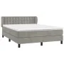 Box spring bed with light gray velvet mattress 140x200 cm by vidaXL, Beds and slatted bases - Ref: Foro24-3127733, Price: 464...