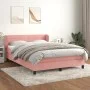Box spring bed with pink velvet mattress 140x200 cm by vidaXL, Beds and slatted bases - Ref: Foro24-3127558, Price: 414,33 €,...