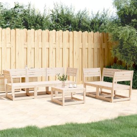 Juego de sofás de jardín 5 piezas madera maciza de pino