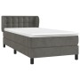 Box spring bed with dark gray velvet mattress 90x200 cm by vidaXL, Beds and slatted bases - Ref: Foro24-3127710, Price: 309,7...