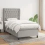 Box spring bed with light gray fabric mattress 100x200 cm by vidaXL, Beds and slatted bases - Ref: Foro24-3128181, Price: 352...