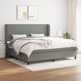 Box spring bed with dark gray fabric mattress 200x200 cm by vidaXL, Beds and slatted bases - Ref: Foro24-3127830, Price: 680,...