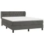 Box spring bed with dark gray velvet mattress 140x190 cm by vidaXL, Beds and slatted bases - Ref: Foro24-3127668, Price: 455,...