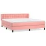 Box spring bed with pink velvet mattress 180x200 cm by vidaXL, Beds and slatted bases - Ref: Foro24-3127750, Price: 500,31 €,...