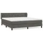 Box spring bed with dark gray velvet mattress 160x200 cm by vidaXL, Beds and slatted bases - Ref: Foro24-3127680, Price: 526,...