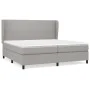 Cama box spring con colchón tela gris claro 200x200 cm de vidaXL, Camas y somieres - Ref: Foro24-3127829, Precio: 704,83 €, D...