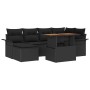 Conjunto de sofá de jardín con cojín 7 pcs Negro