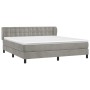 Box spring bed with light gray velvet mattress 160x200 cm by vidaXL, Beds and slatted bases - Ref: Foro24-3127739, Price: 496...