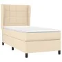 Box spring bed with cream fabric mattress 100x200 cm by vidaXL, Beds and slatted bases - Ref: Foro24-3127946, Price: 345,58 €...