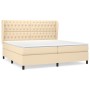 Box spring bed with cream fabric mattress 200x200 cm by vidaXL, Beds and slatted bases - Ref: Foro24-3128234, Price: 706,81 €...