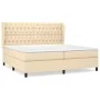 Box spring bed with cream fabric mattress 200x200 cm by vidaXL, Beds and slatted bases - Ref: Foro24-3128234, Price: 722,19 €...