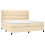 Box spring bed with cream fabric mattress 200x200 cm by vidaXL, Beds and slatted bases - Ref: Foro24-3128234, Price: 706,81 €...