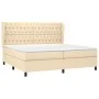 Box spring bed with cream fabric mattress 200x200 cm by vidaXL, Beds and slatted bases - Ref: Foro24-3128234, Price: 722,19 €...