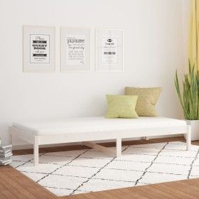 Sofá cama de madera maciza de pino blanco 90x190 cm