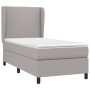 Cama box spring con colchón tela gris claro 100x200 cm de vidaXL, Camas y somieres - Ref: Foro24-3127781, Precio: 357,94 €, D...