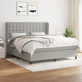 Box spring bed with light gray fabric mattress 180x200 cm by vidaXL, Beds and slatted bases - Ref: Foro24-3128301, Price: 609...