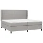 Box spring bed with light gray fabric mattress 200x200 cm by vidaXL, Beds and slatted bases - Ref: Foro24-3127909, Price: 686...