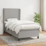 Box spring bed with light gray fabric mattress 90x190 cm by vidaXL, Beds and slatted bases - Ref: Foro24-3127765, Price: 326,...