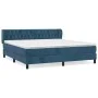 Box spring bed with dark blue velvet mattress 160x200 cm by vidaXL, Beds and slatted bases - Ref: Foro24-3127683, Price: 495,...