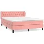 Box spring bed with pink velvet mattress 140x200 cm by vidaXL, Beds and slatted bases - Ref: Foro24-3127678, Price: 435,08 €,...