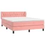 Box spring bed with pink velvet mattress 140x200 cm by vidaXL, Beds and slatted bases - Ref: Foro24-3127678, Price: 435,08 €,...