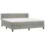 Box spring bed with light gray velvet mattress 180x200 cm by vidaXL, Beds and slatted bases - Ref: Foro24-3127745, Price: 522...