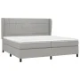Box spring bed with light gray fabric mattress 200x200 cm by vidaXL, Beds and slatted bases - Ref: Foro24-3127989, Price: 703...