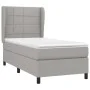 Box spring bed with light gray fabric mattress 90x190 cm by vidaXL, Beds and slatted bases - Ref: Foro24-3127925, Price: 327,...