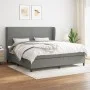 Box spring bed with dark gray fabric mattress 200x200 cm by vidaXL, Beds and slatted bases - Ref: Foro24-3127910, Price: 645,...