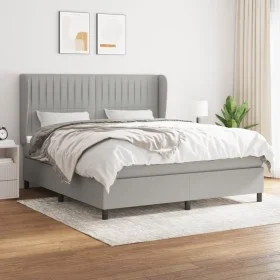 Box spring bed with light gray fabric mattress 180x200 cm by vidaXL, Beds and slatted bases - Ref: Foro24-3128141, Price: 592...