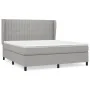 Box spring bed with light gray fabric mattress 180x200 cm by vidaXL, Beds and slatted bases - Ref: Foro24-3128141, Price: 592...