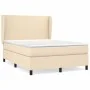 Box spring bed with cream fabric mattress 140x200 cm by vidaXL, Beds and slatted bases - Ref: Foro24-3127810, Price: 507,80 €...